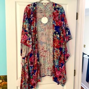 NWT, Colorful Floral Shawl/Short Kaftan